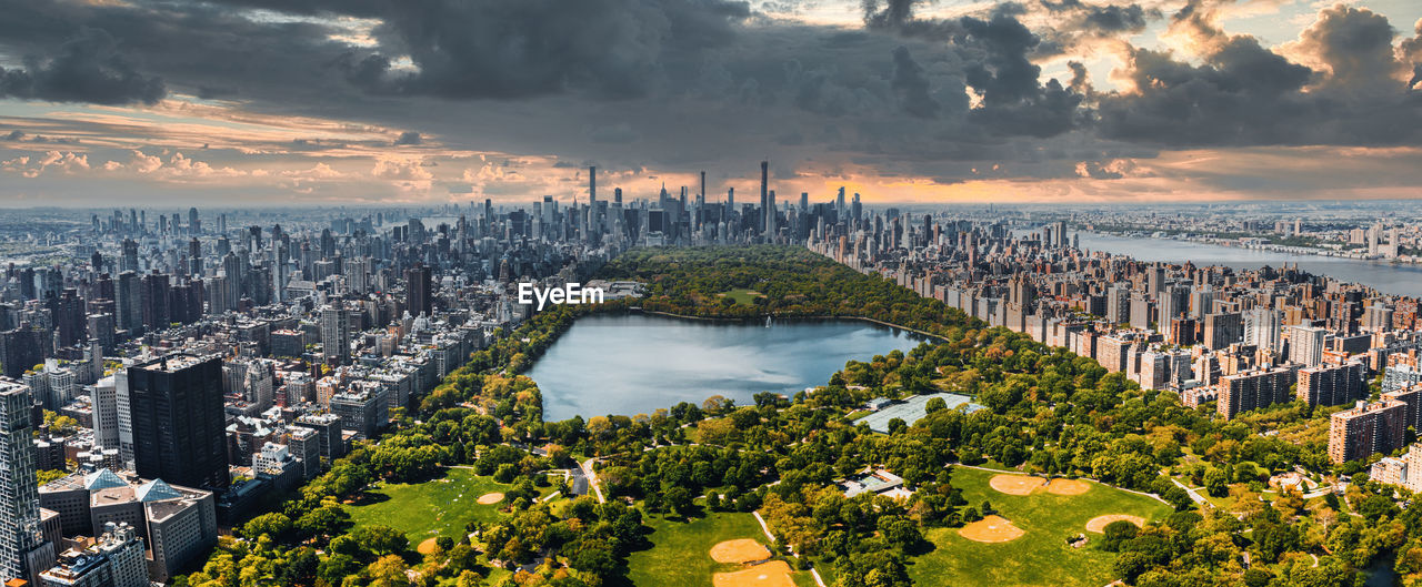 Central park aerial view in manhattan, new york.