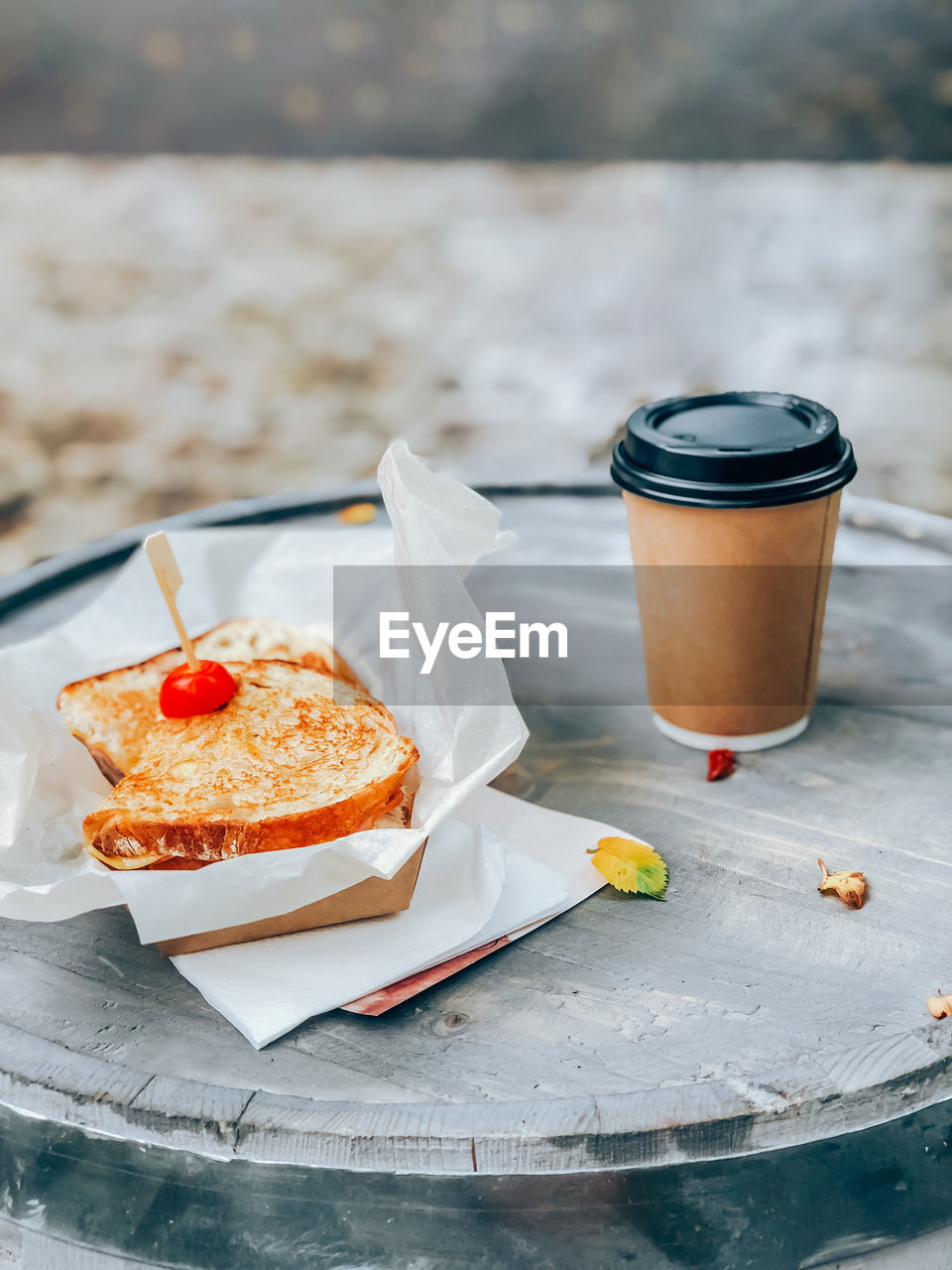 Close-up of breakfast on table