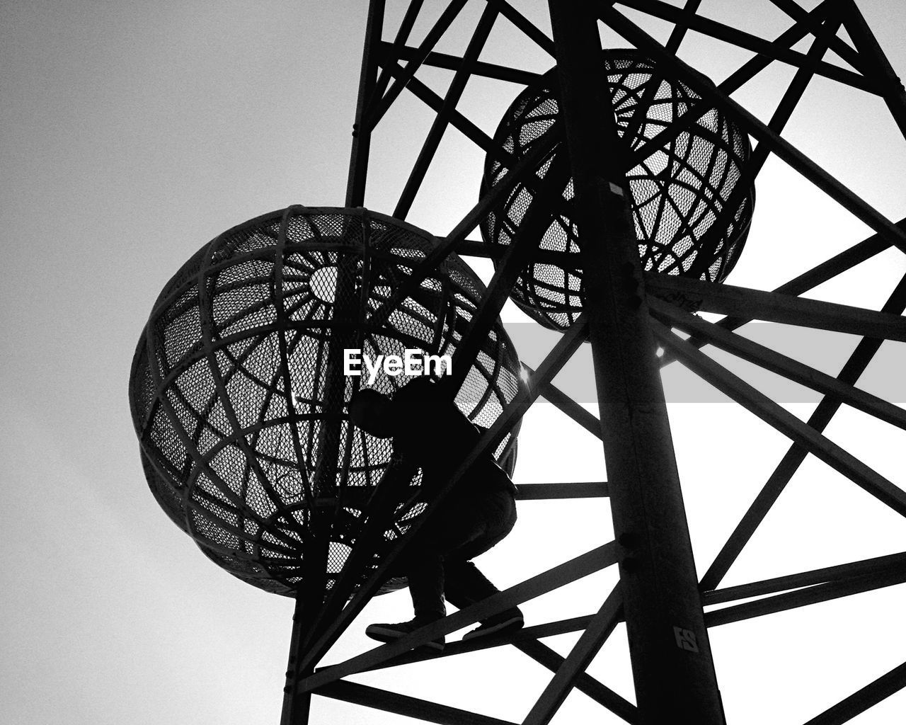 Low angle view of communications tower