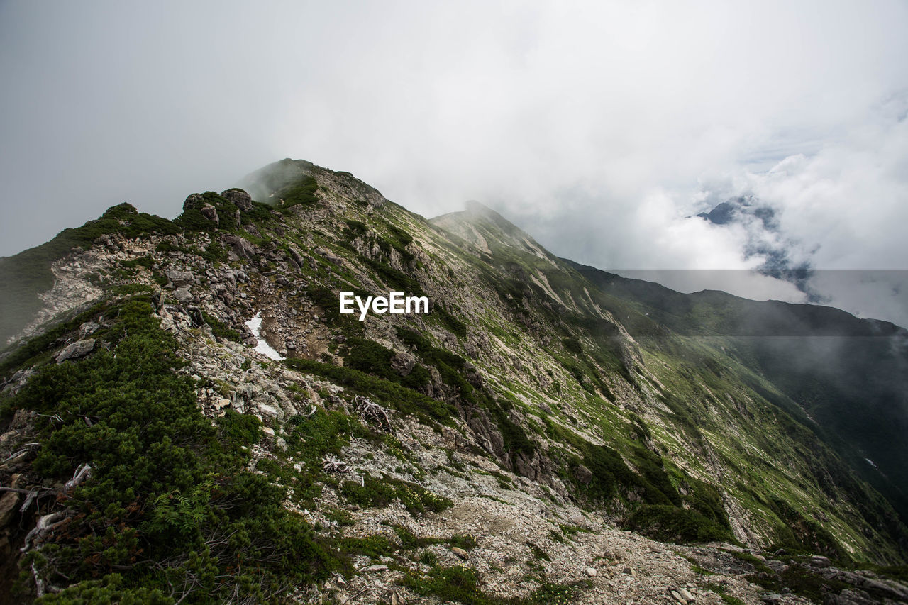 Scenic view of mountains against sky