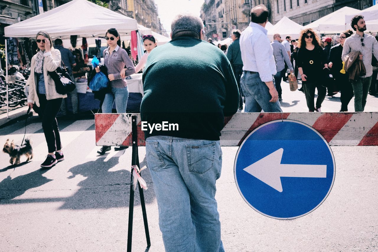 People on street in city