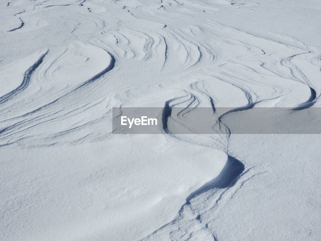 High angle view of snow covered land