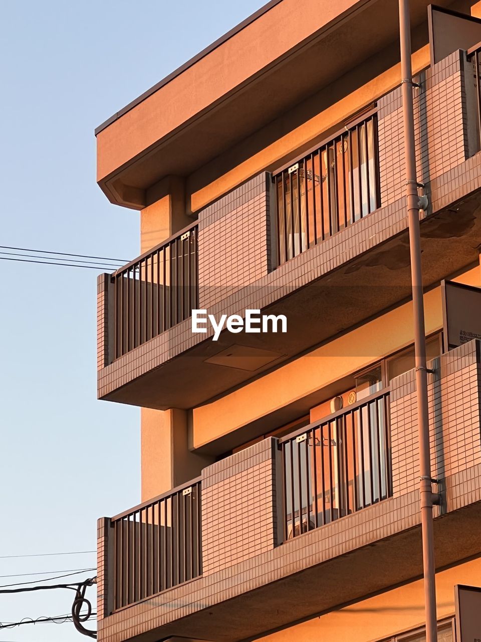 Low angle view of building against clear sky