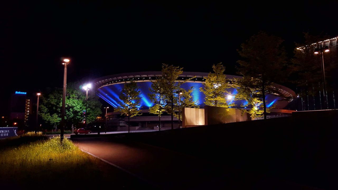 VIEW OF ROAD AT NIGHT