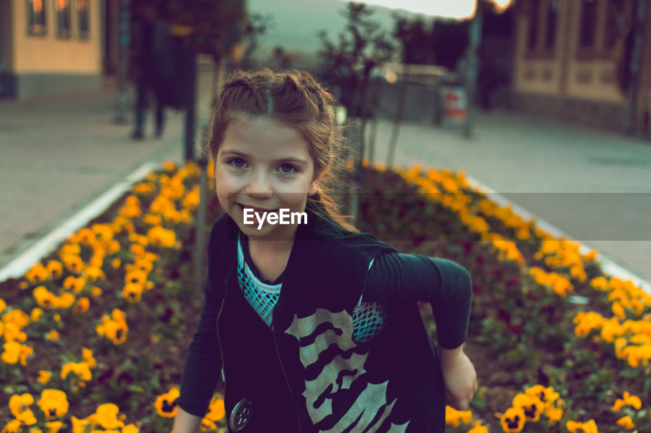 Portrait of smiling girl at park