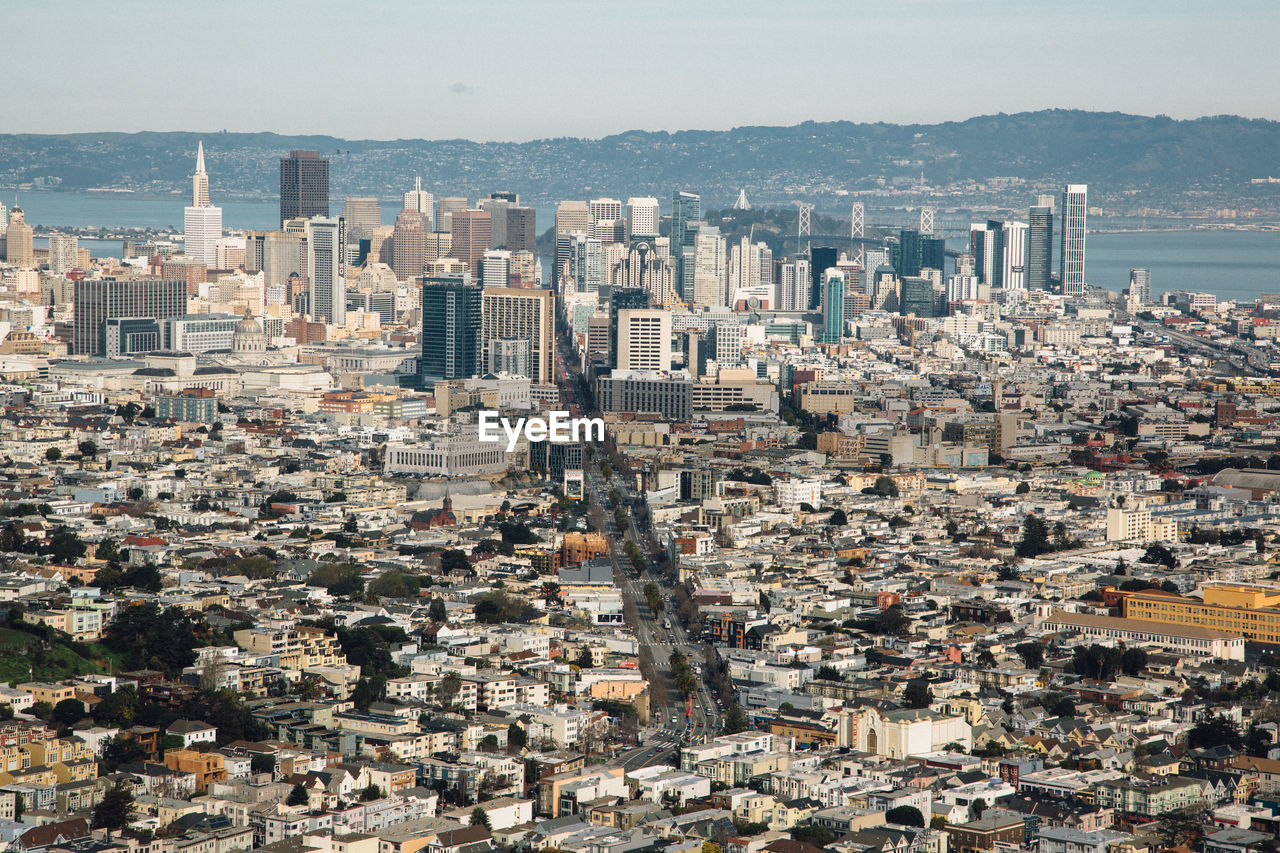 High angle view of cityscape