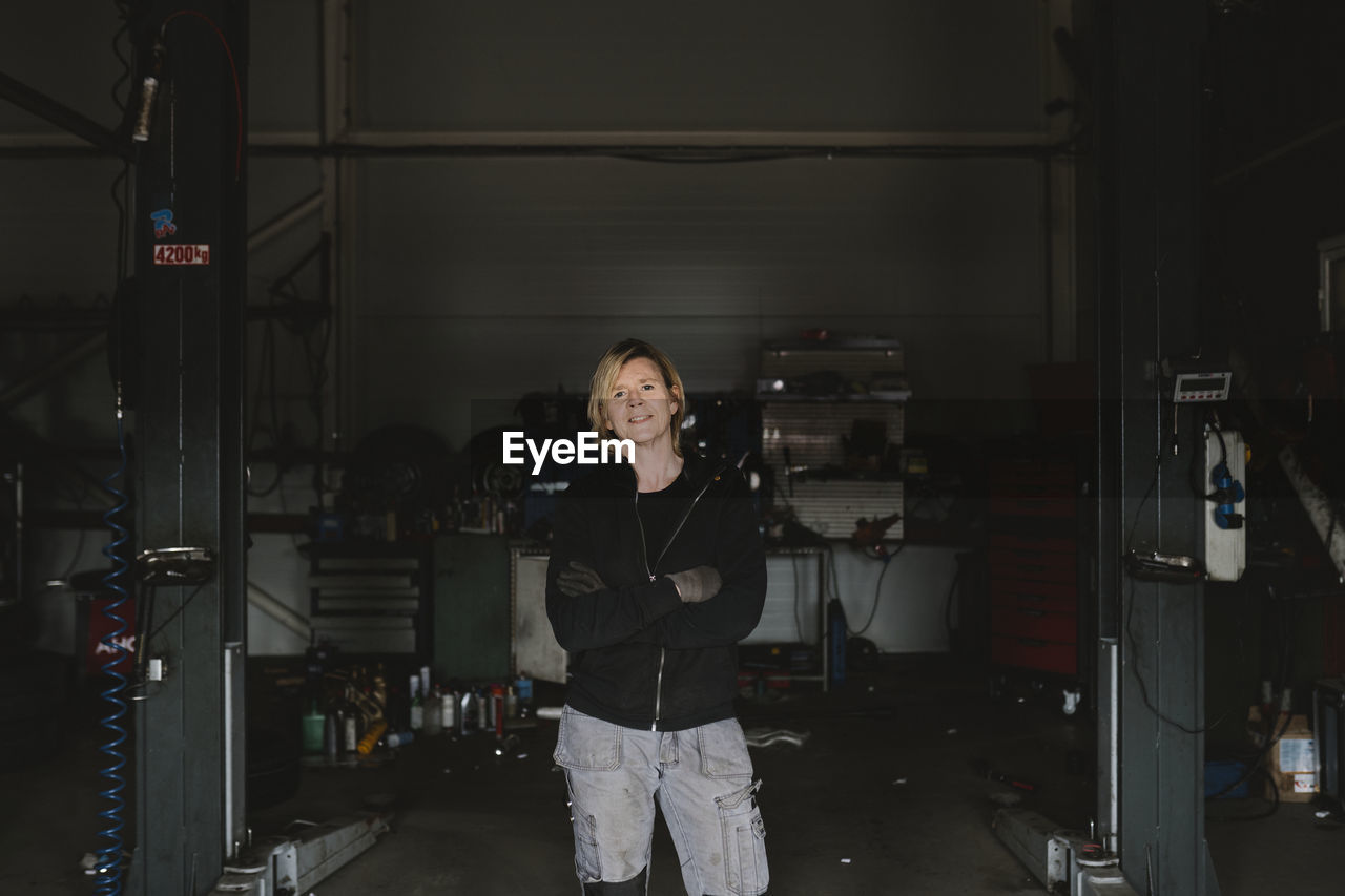 Female mechanic in garage