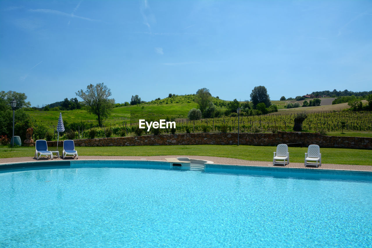 View of swimming pool against sky