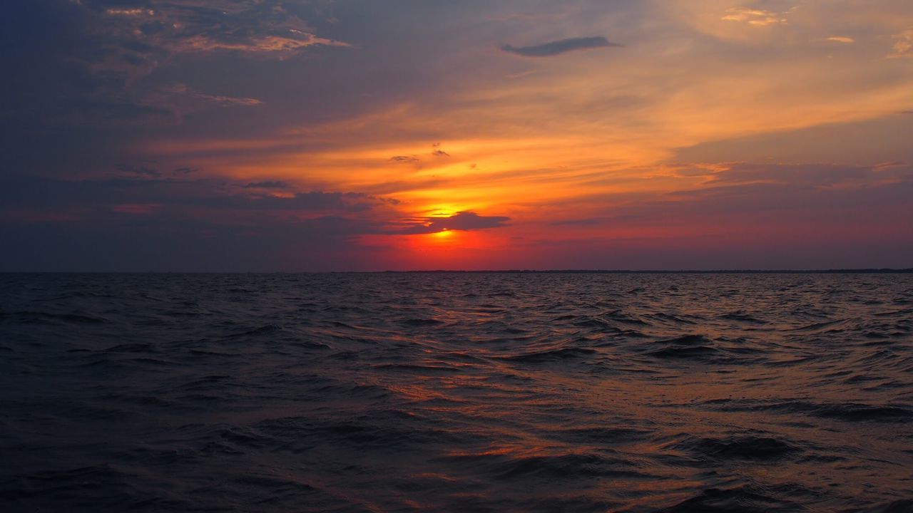 SCENIC VIEW OF SEA DURING SUNSET