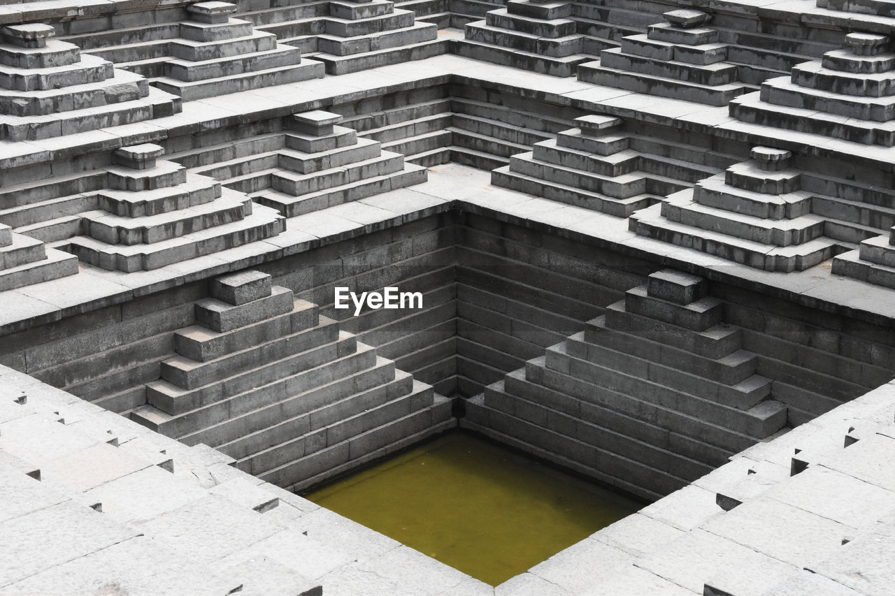 High angle view of stepwell
