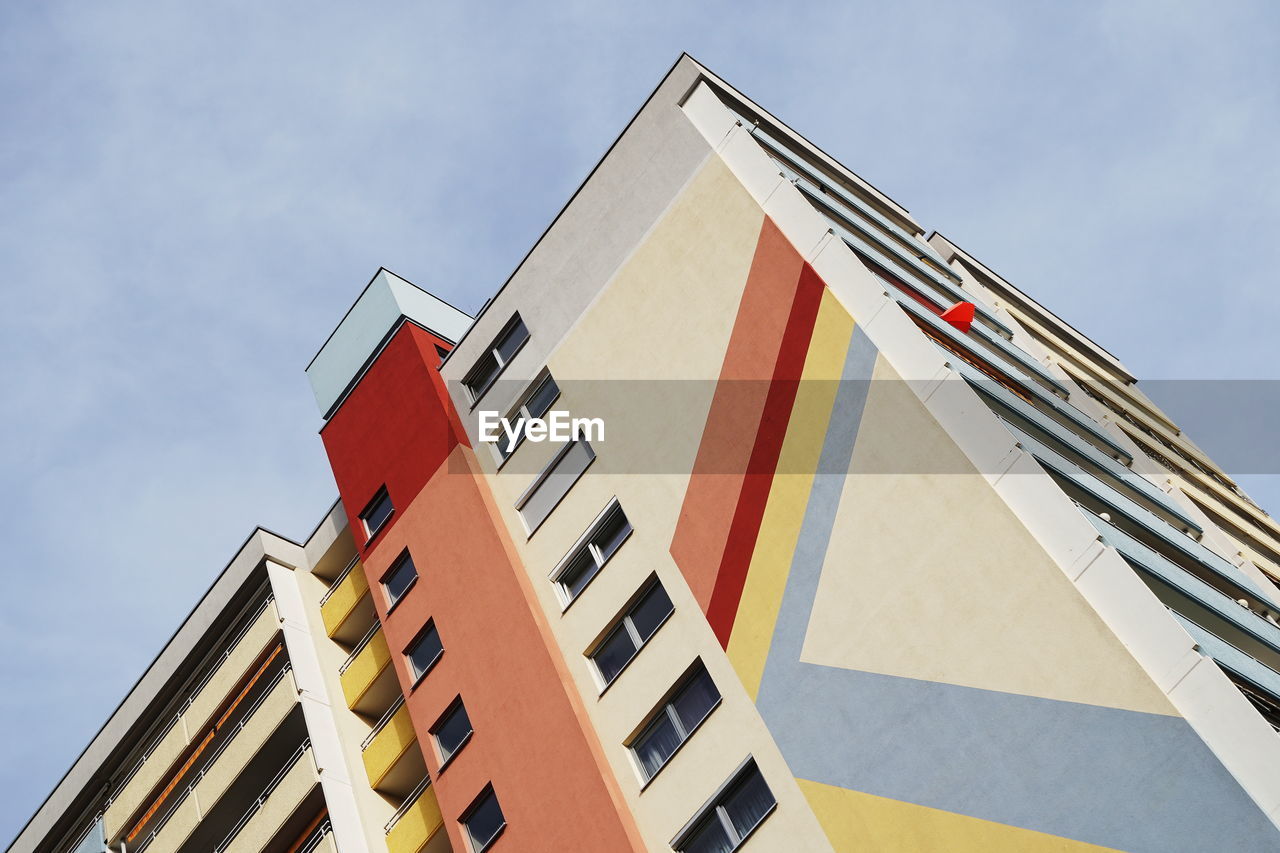 Low angle view of modern building against sky