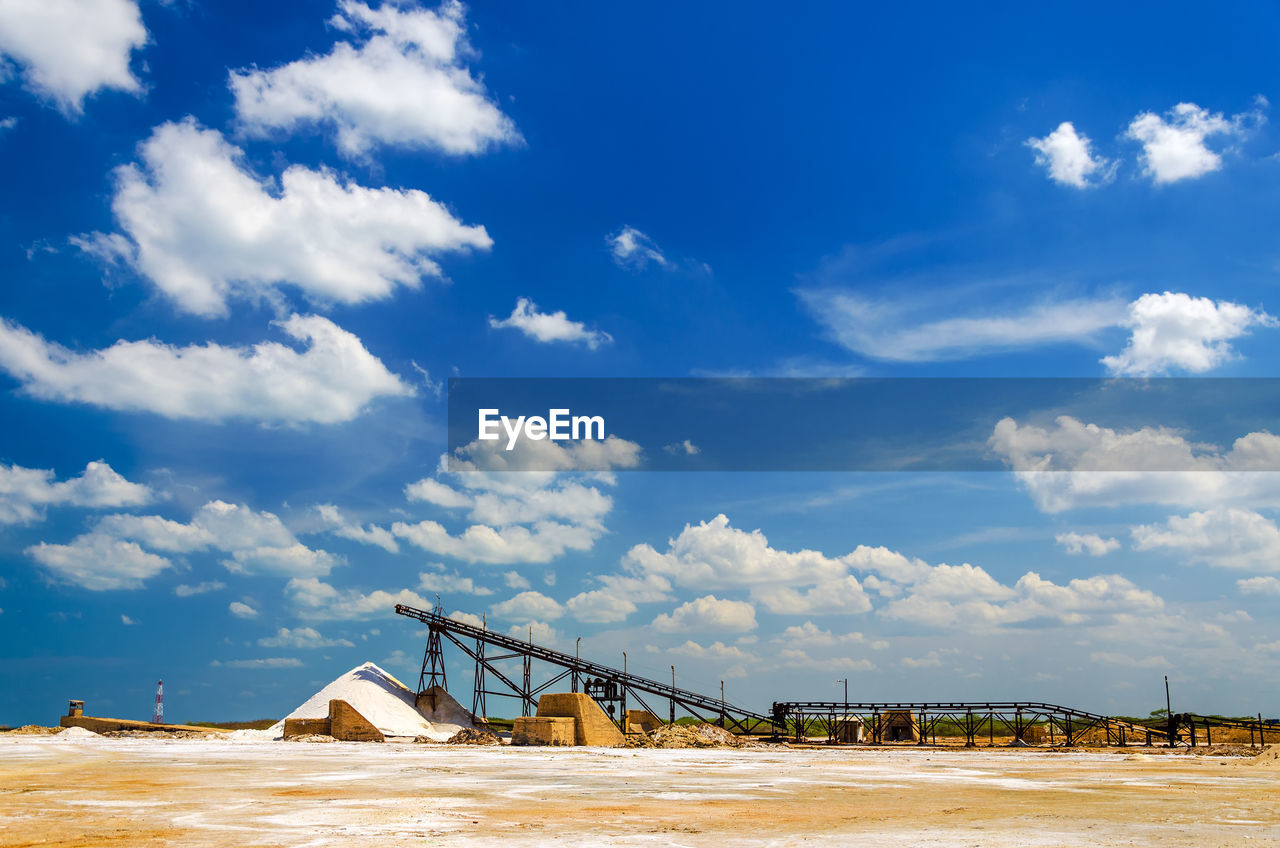 Salt industry against blue sky