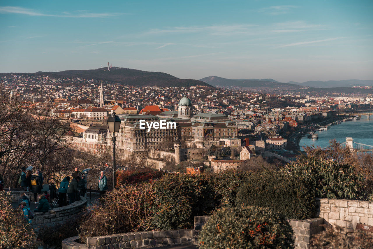 high angle view of cityscape against sky