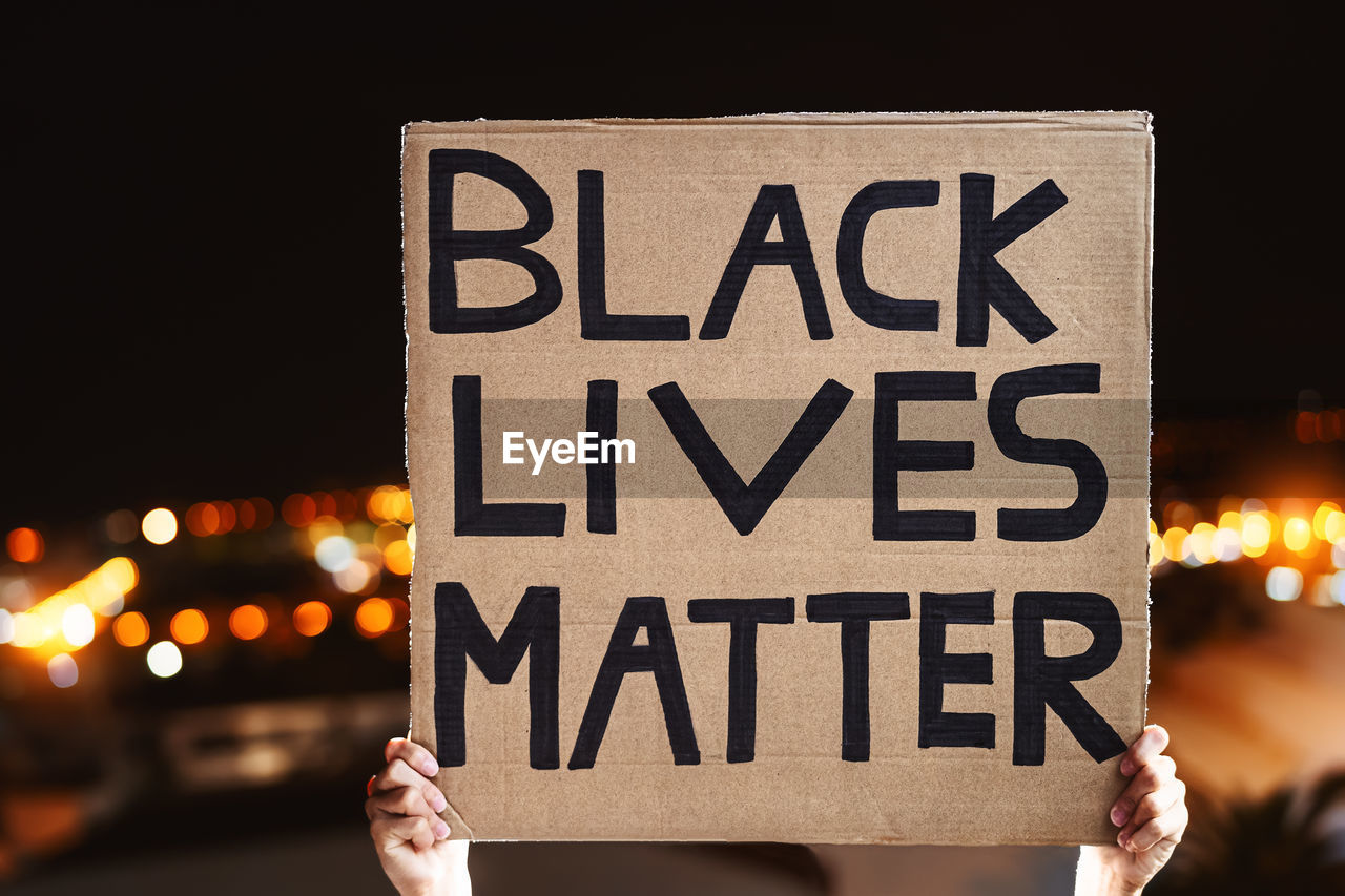 Black lives matter banner - activist movement protesting against racism and fighting for equality