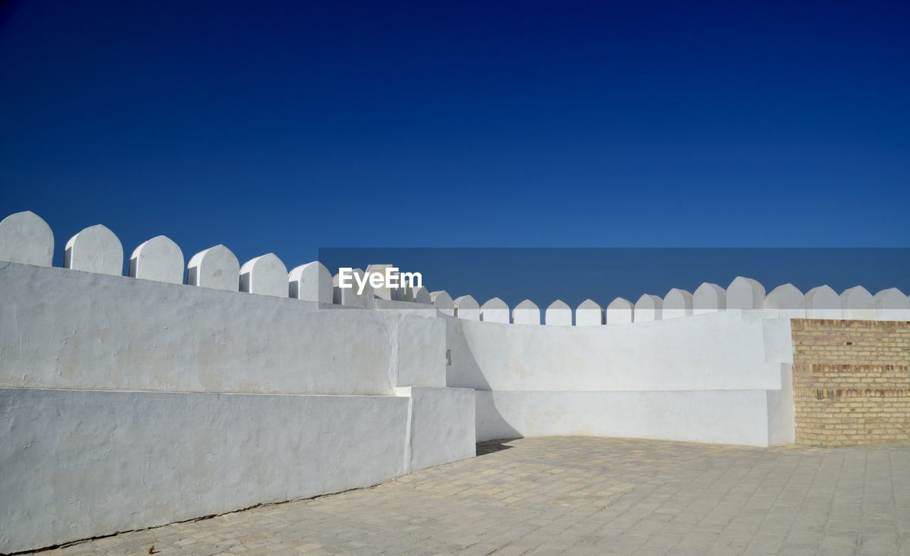 VIEW OF BUILDING AGAINST CLEAR BLUE SKY