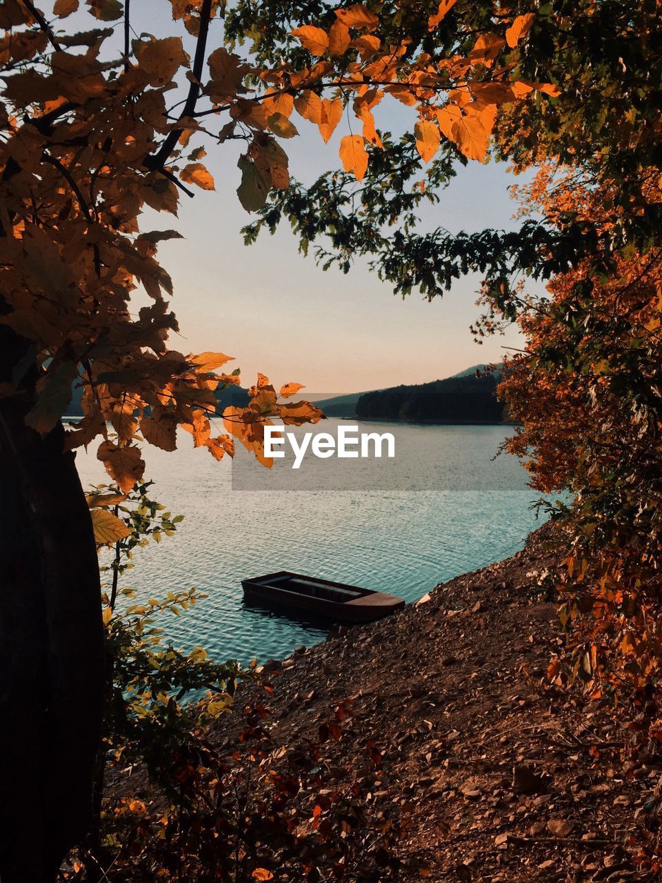 Scenic view of sea against sky during autumn