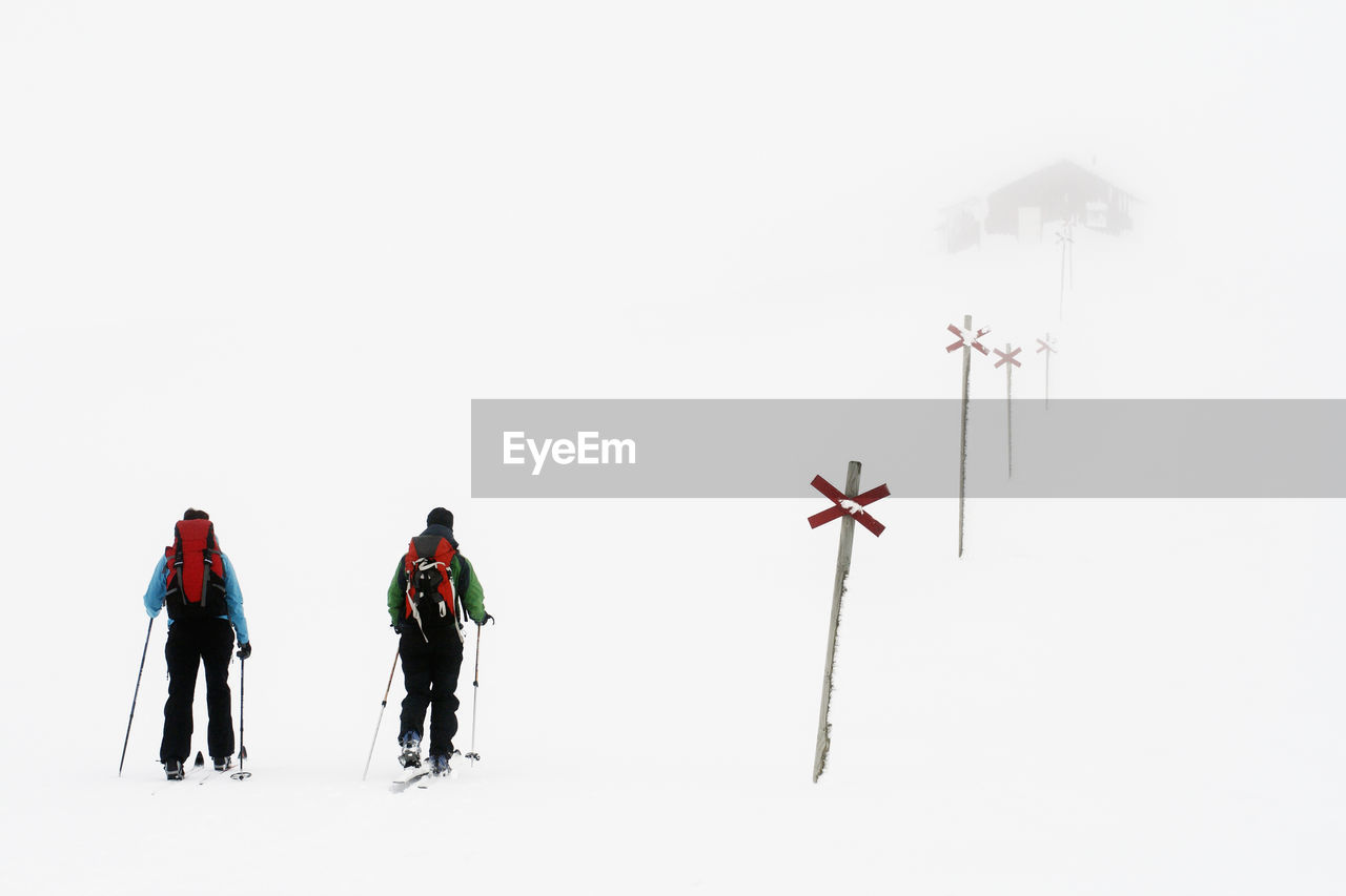 People skiing, lapland, sweden