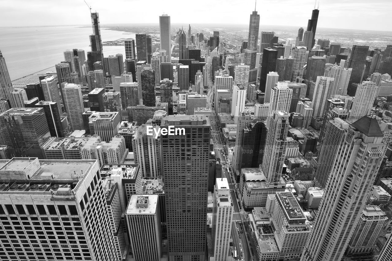 Aerial view of buildings in city