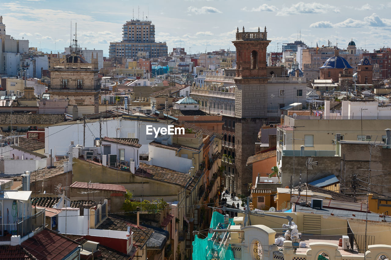 Skyline of the historic area in a city