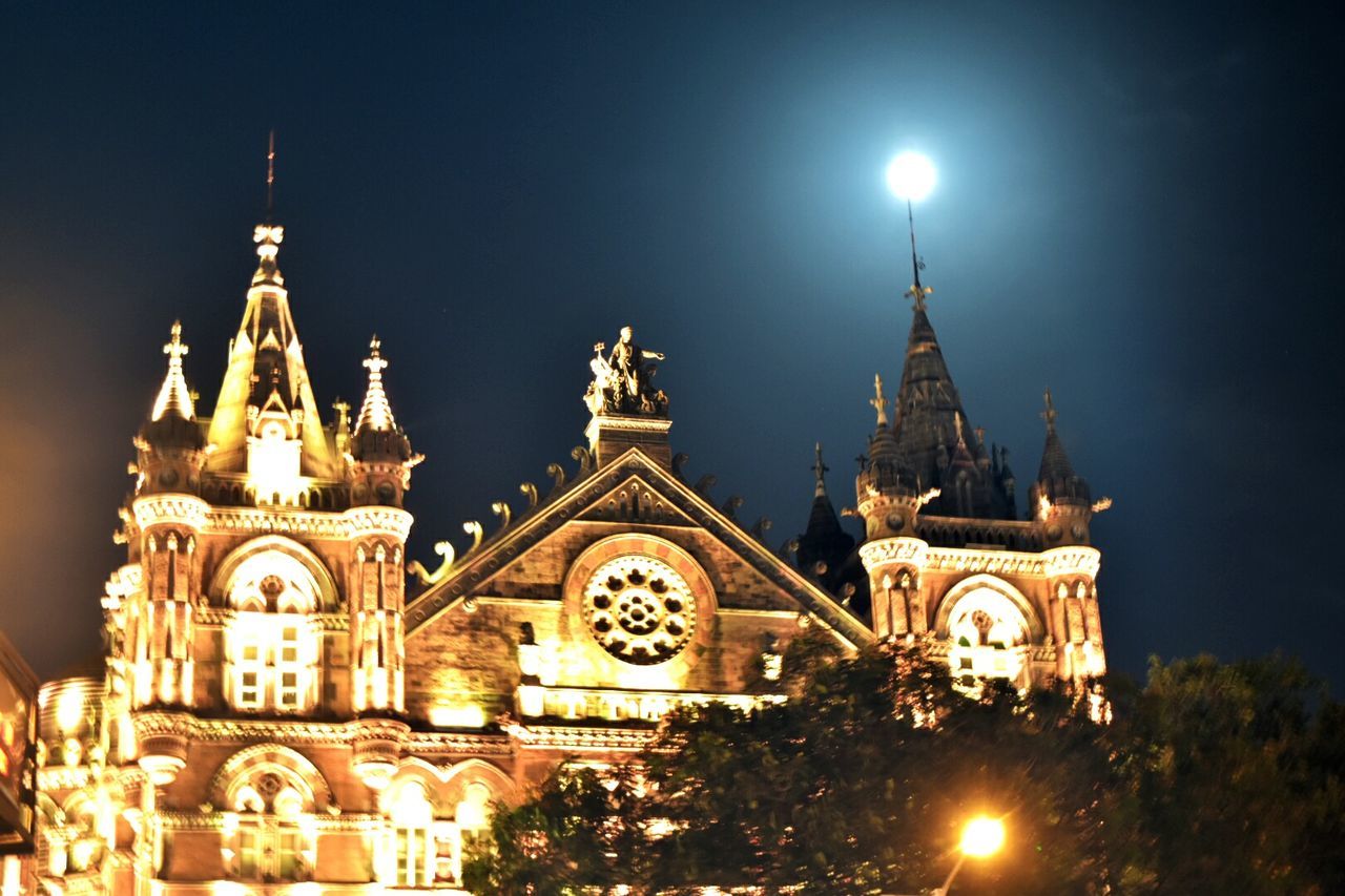 VIEW OF CHURCH AT NIGHT