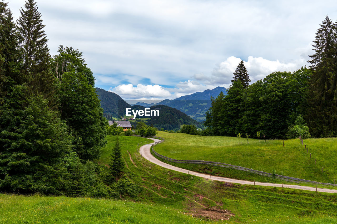 Mountain landscape. scenic view of a mountain hills and mountain road