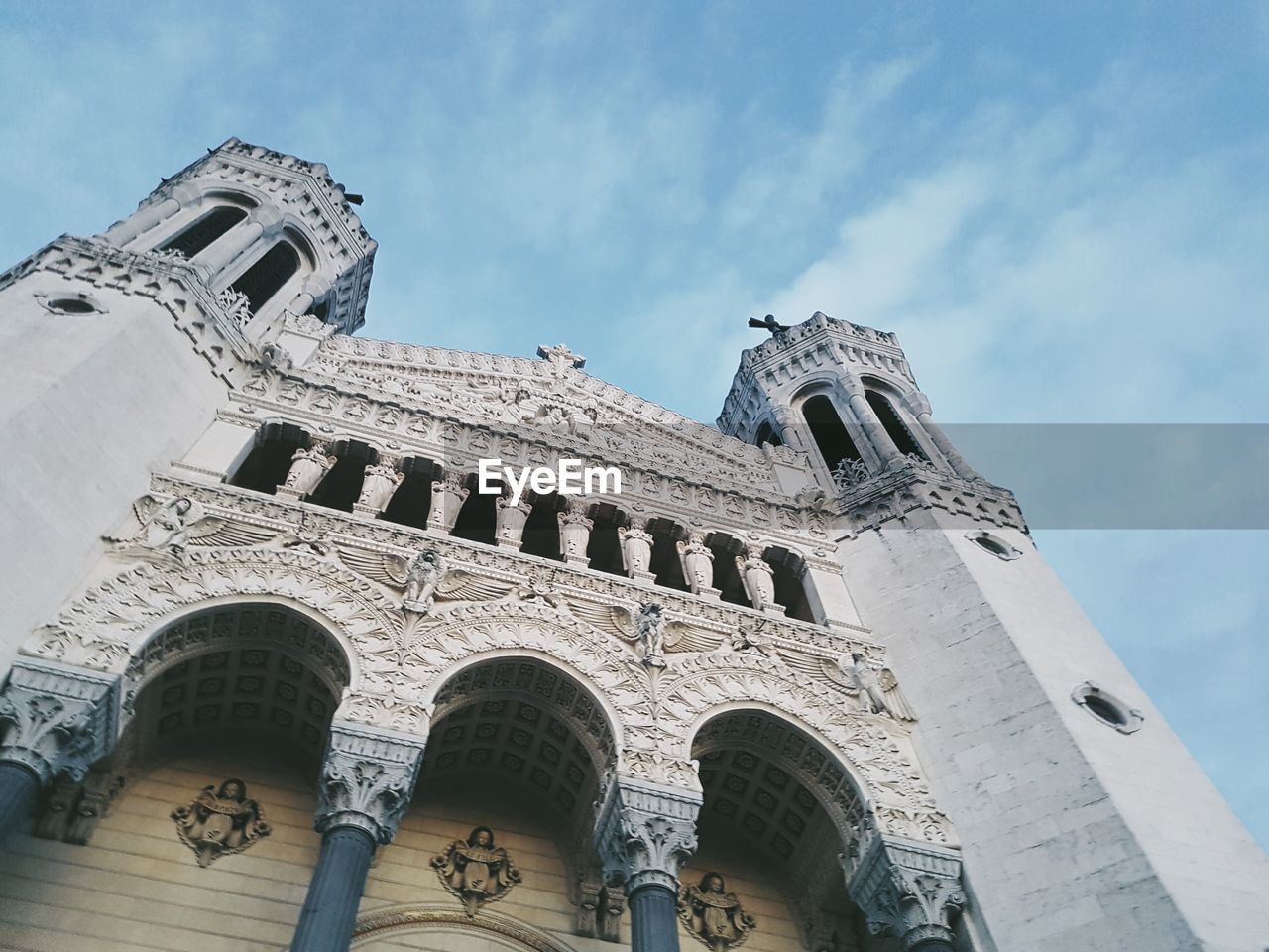 Low angle view of historical building against sky