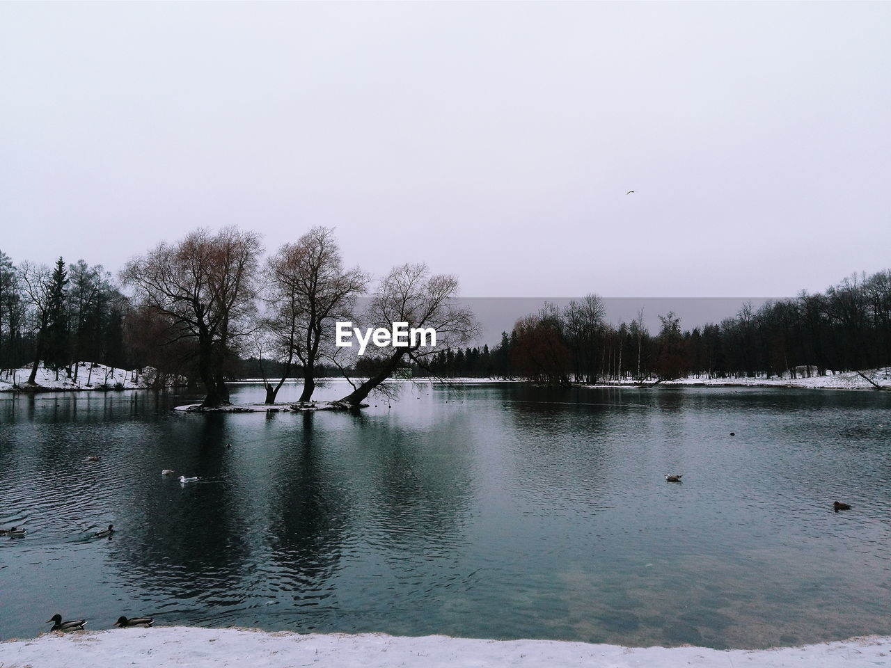 View of lake in winter