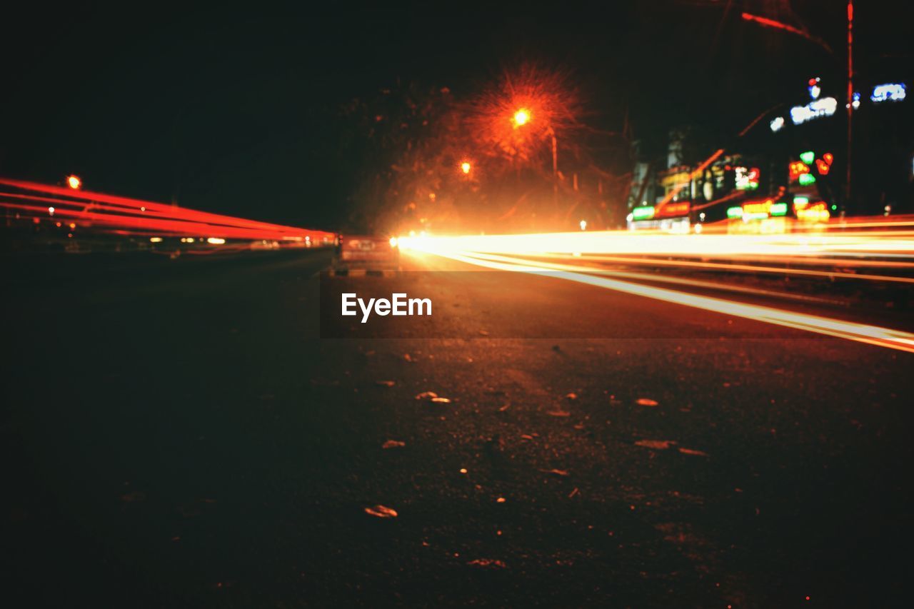 LIGHT TRAILS ON ROAD