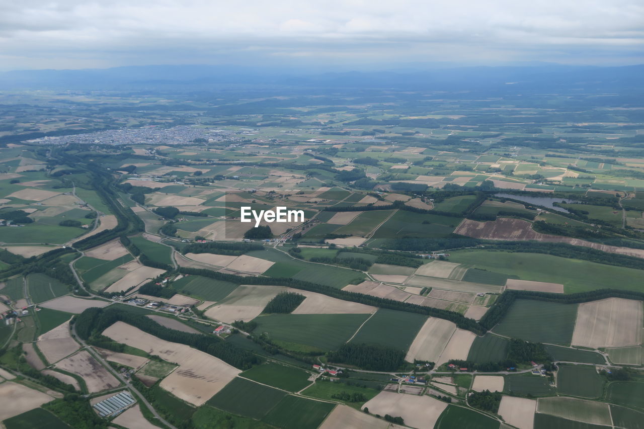 High angle view of landscape against sky