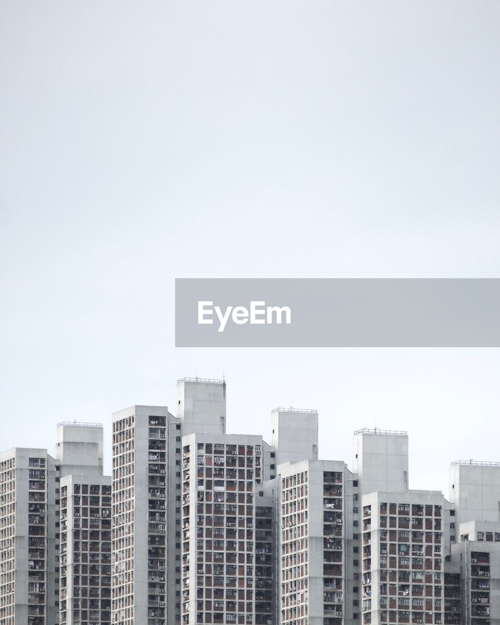 Modern cityscape against clear sky