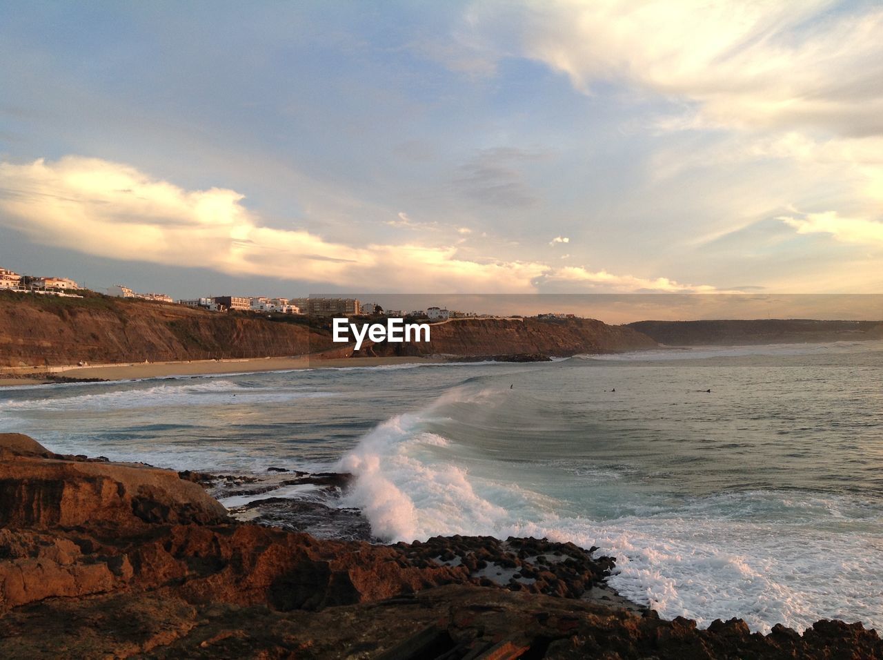 View of sea against cloudy sky