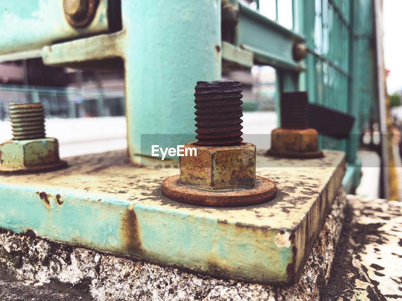 Close-up of rusty machine part