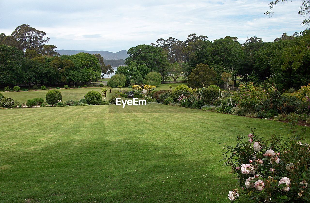 View of golf course against sky