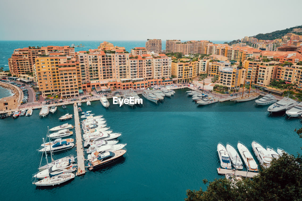 Harbor with yachts and boats in moncte carlo, monaco