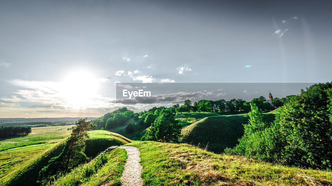 Scenic view of land against sky