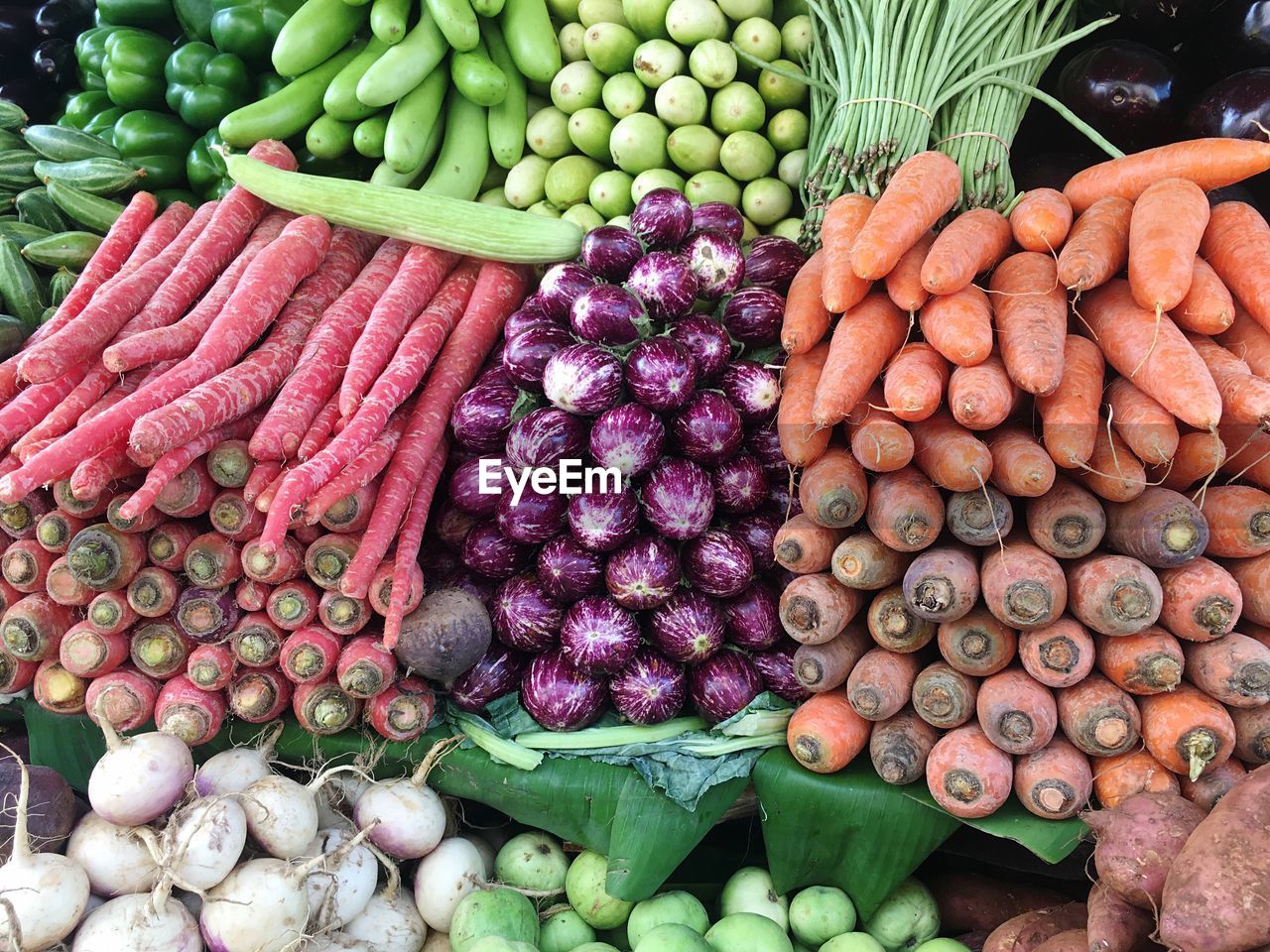Full frame shot of various vegetables for sale at market