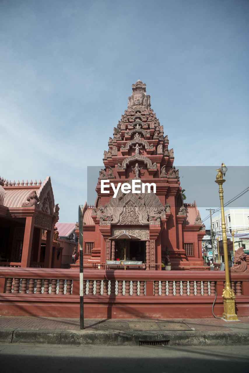 Low angle view of temple against sky