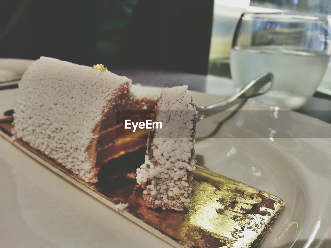 Slice of cake on plate