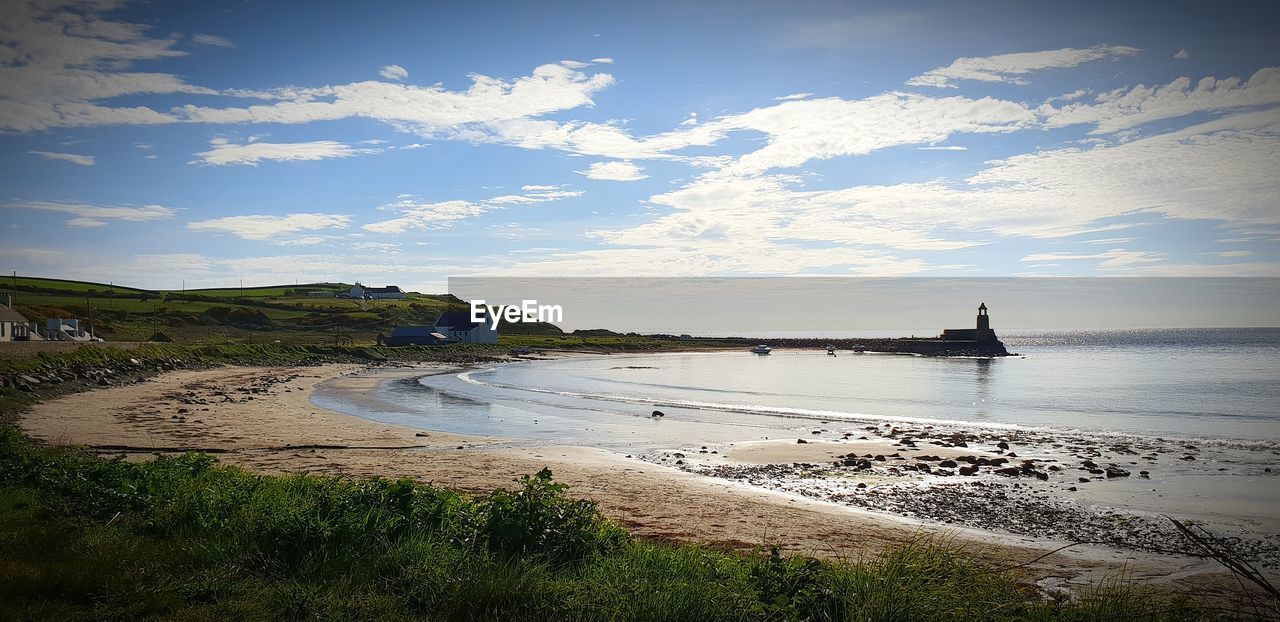 Scenic view of beach against sky