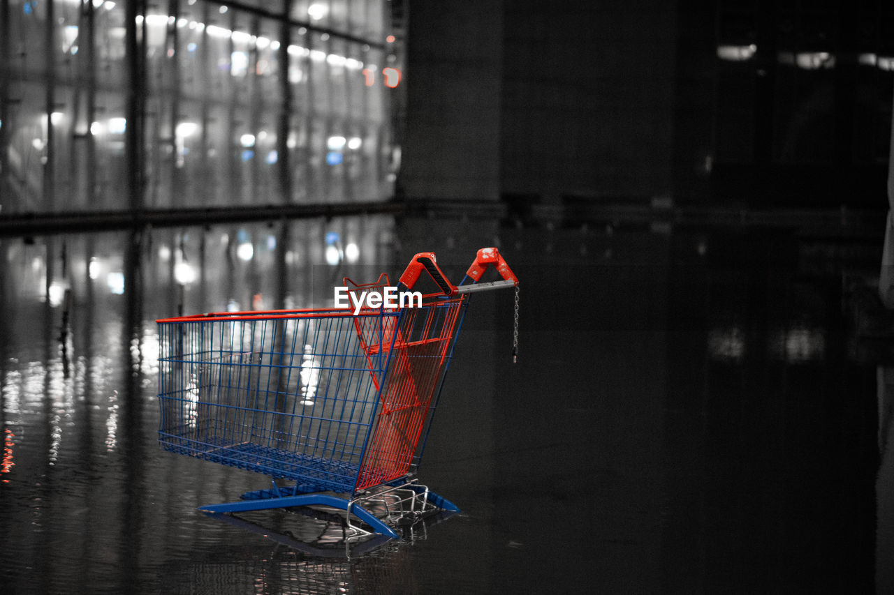 Shopping cart in water