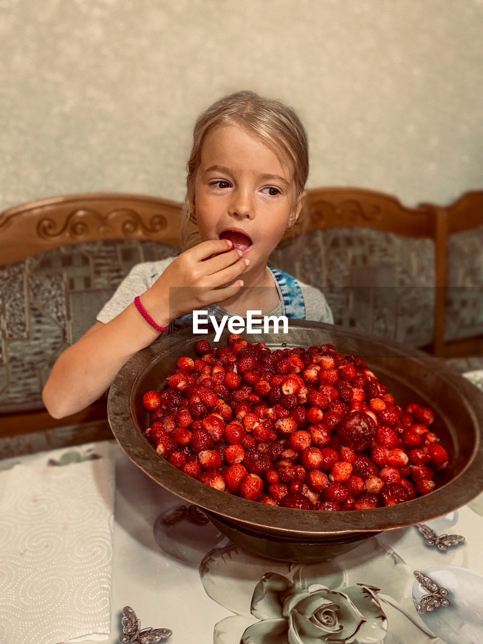 High angle view of woman in plate