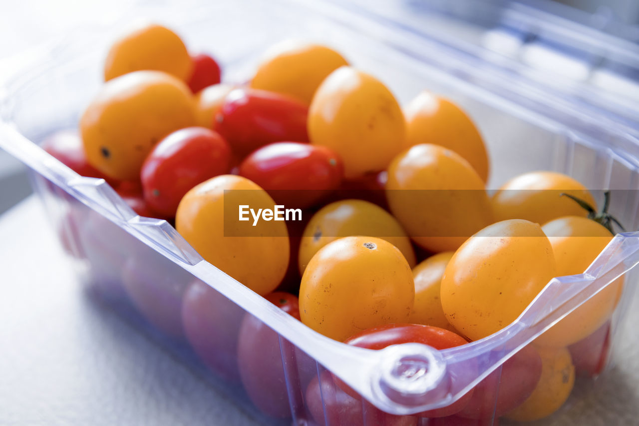 Colorful tomatoes in sun light