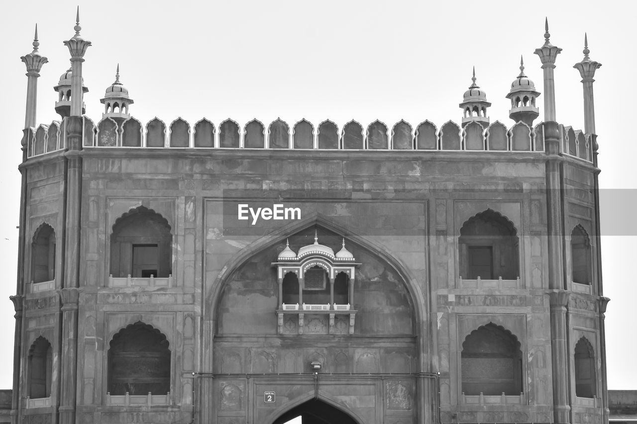 Architectural detail of jama masjid mosque, old delhi, india, the spectacular architecture