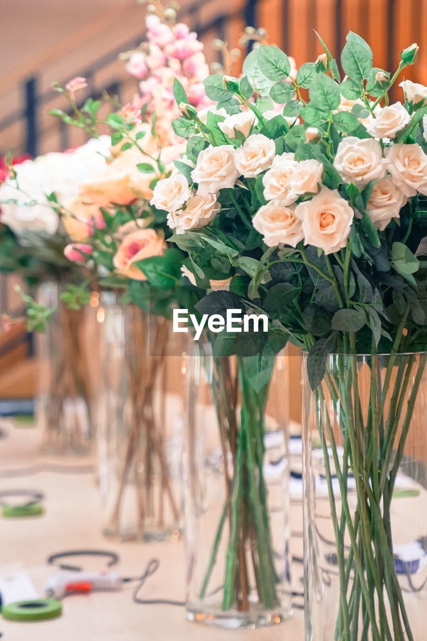 CLOSE-UP OF FLOWERING PLANT IN VASE