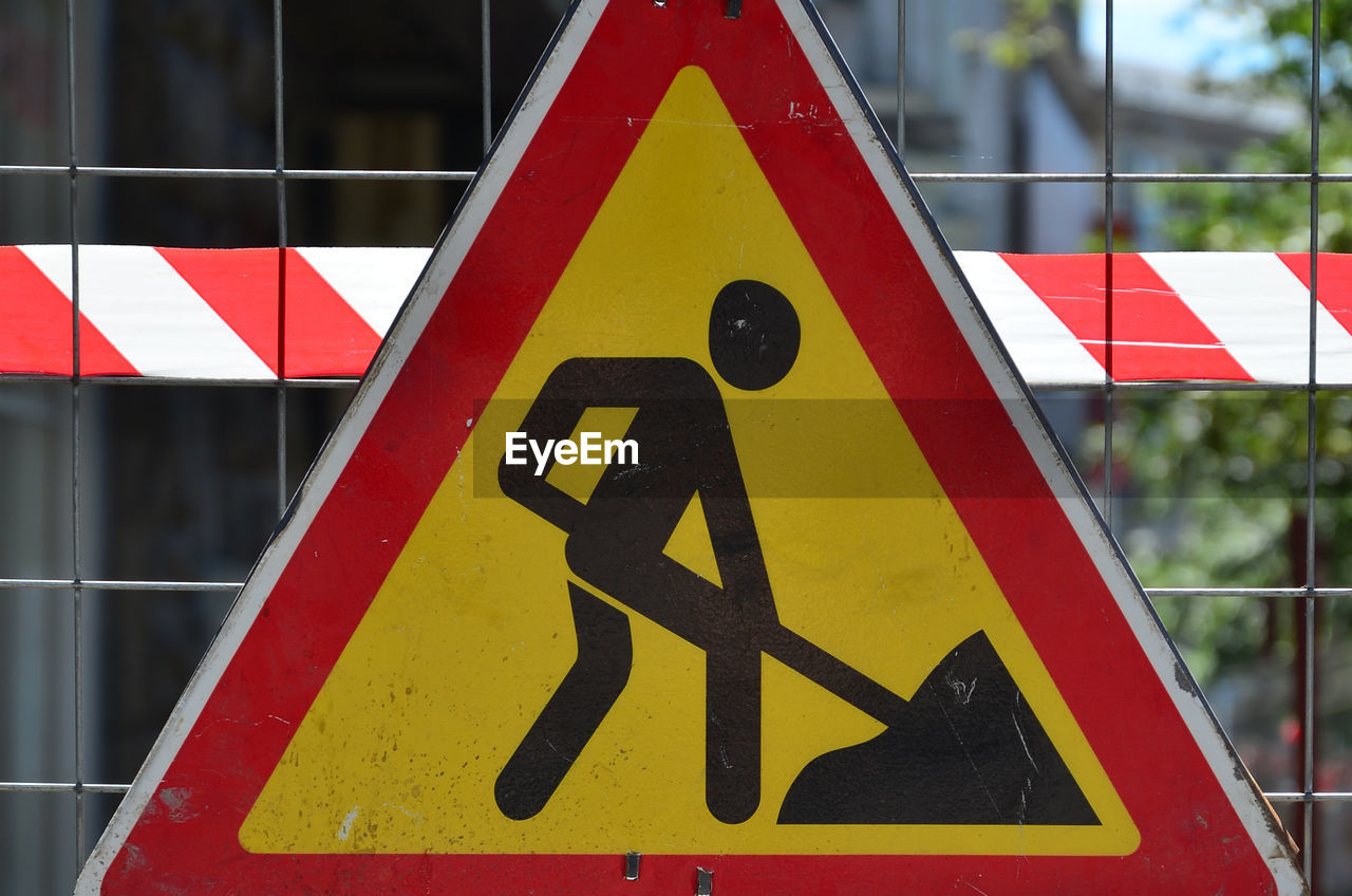 Close-up of road sign 