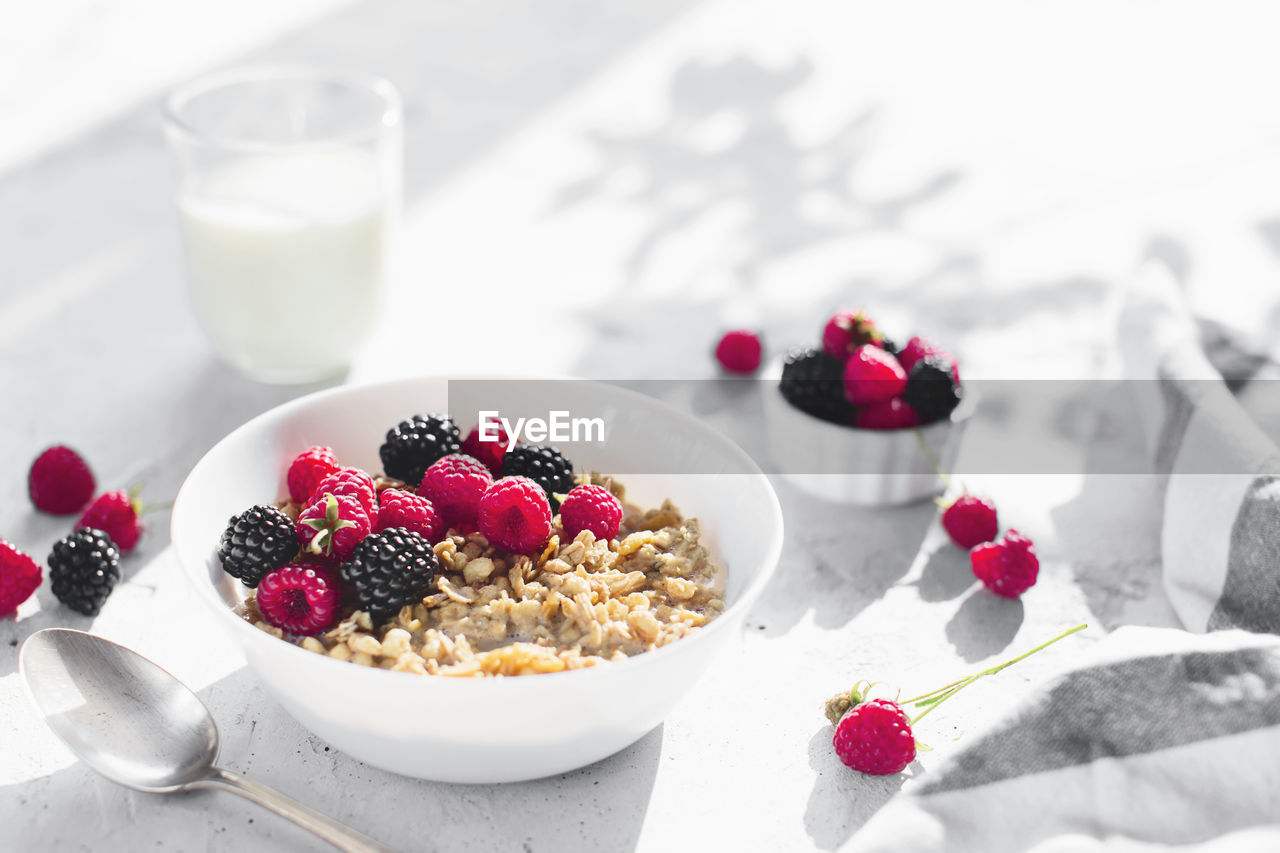 FRUITS IN GLASS WITH FOOD