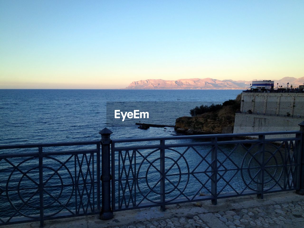 Scenic view of sea at sunset