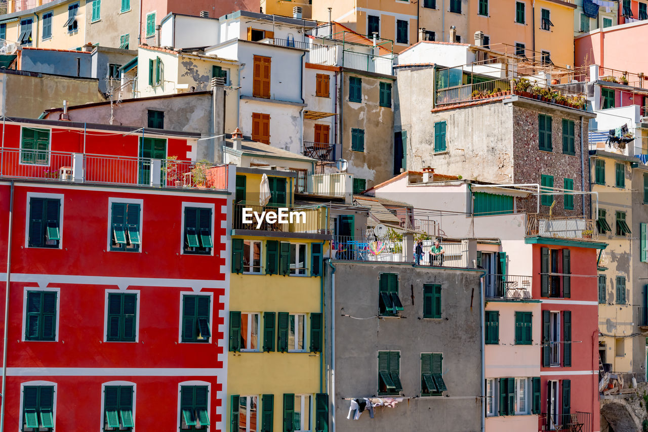 Multi colored residential buildings at riomaggiore