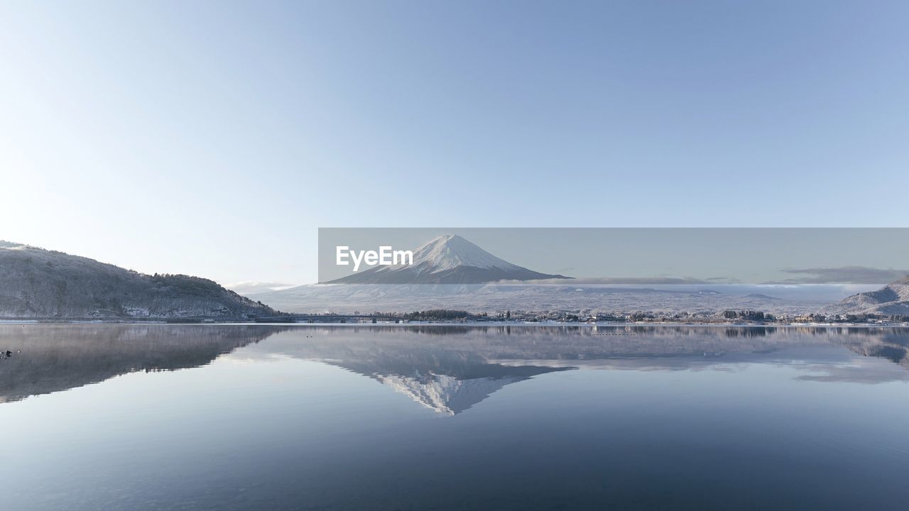 Scenic view of lake and mountains