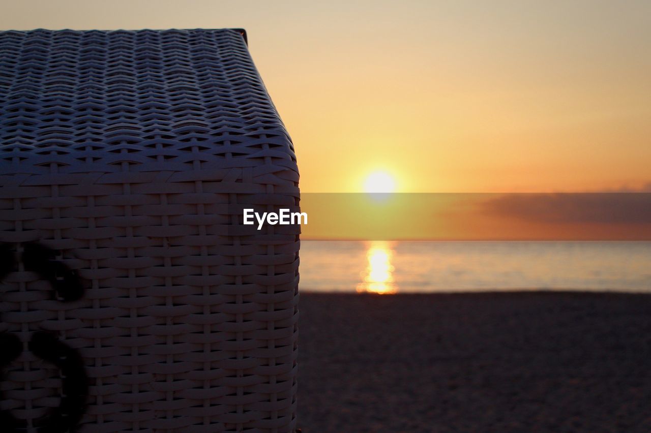 Scenic view of sea at sunset